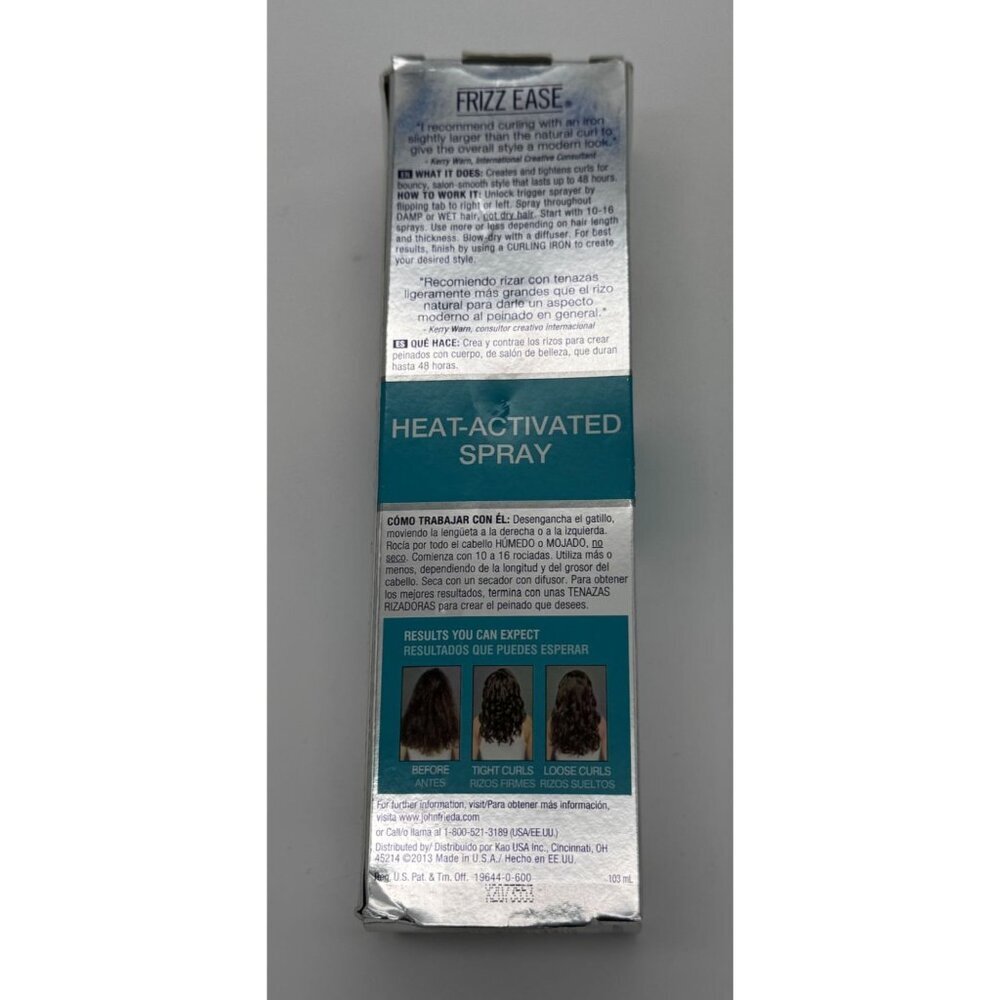 John Frieda FRIZZ EASE Go Curlier Heat Activated Spray 3.5 fl oz 103 ml - Picture 2 of 7